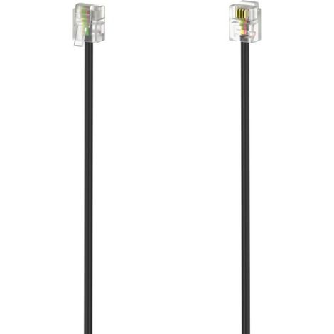 Hama téléphone (analogique) Câble de raccordement [1x RJ11 mâle 6P4C - 1x RJ11 mâle 6P4C] 6 m noir