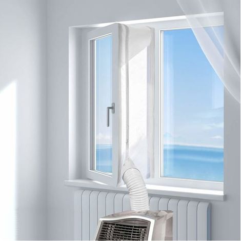 Abdichtungsgewebe für mobile Klimaanlagen, 400 cm – universelles Fensterdichtungsband, weiß, installation ohne Bohren (1/5)