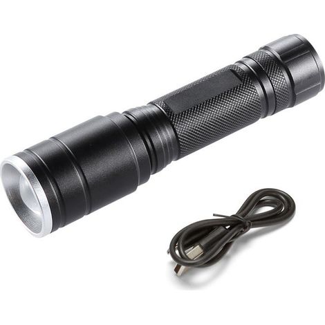 Torcia LED ricaricabile VELAMP da 5 W con funzione zoom e batteria a lunga durata (1/5)