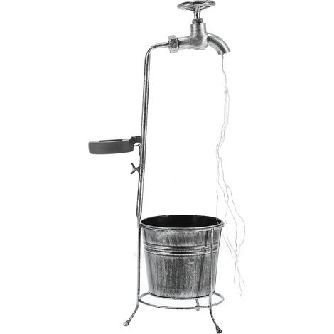 Lampe de jardin solaire d'extérieur étanche avec robinet en métal, statue lumineuse durable pour cour, pelouse ou balcon (1/5)