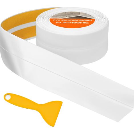 Baddichtung, 5 m x 60 mm (30 + 30 mm) selbstklebender Dichtungsstreifen, PVC-Dichtungsband für Badewanne, Badezimmer, Küche, gegen Schimmel, zum Abdichten (Weiß)