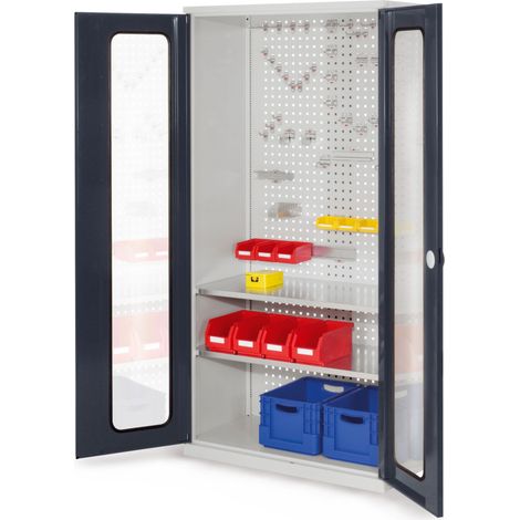 Kappes ®RasterPlan Werkzeugschrank 1950x1000m Modell 5 Tiefe 500mm Sichtfenstertüren anthrazitgrau
