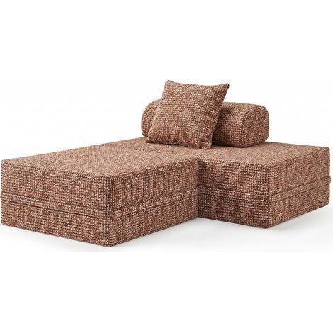 Sofá Modular 2 Lugares + Puff Convertível Tweed (1/4)