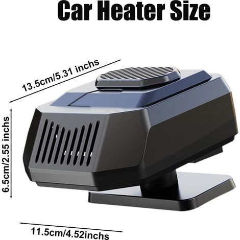 Riscaldatore per auto 12V 200W con spina accendisigari, sbrinatore per parabrezza, raffreddamento rapido, base regolabile a 360° - ALTRO (1/4)