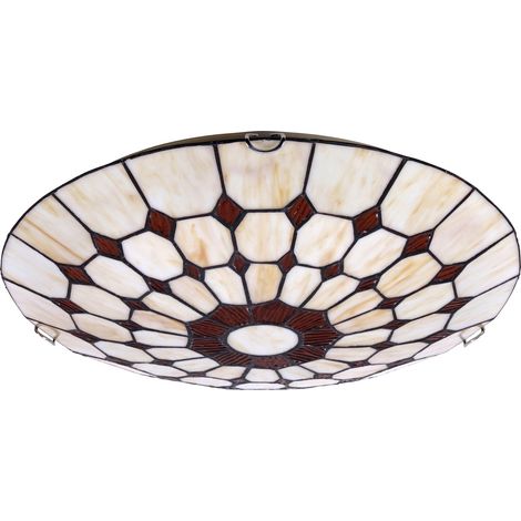 Lámpara de techo Tiffany de 40 cm, E27, 2x60W, redonda, marrón, Marvel 8091 Rabalux (1/3)