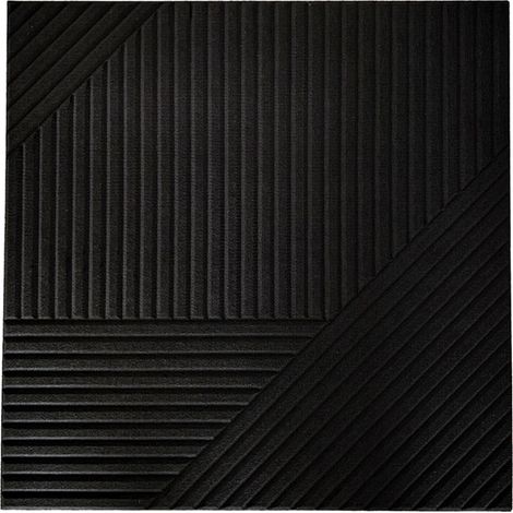 Panneau mural acoustique - Lot de 5 pièces - 60 x 60 cm - Motif géométrique noir (1/3)