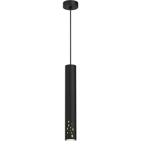 Suspension tube noire/dorée Altro Buble GU10 8W Luminex