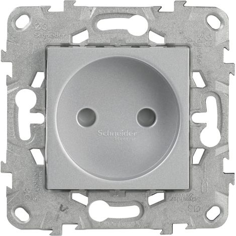 Prise Unica 2 pôles sans terre - Aluminium (1/3)