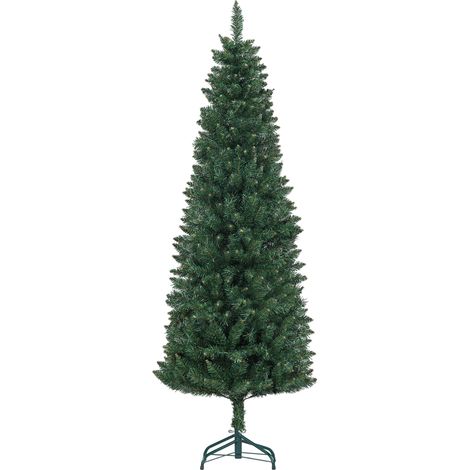 Sapin de Noël artificiel slim, support acier pliable, vert, 180 cm, 479 branches épines (1/5)