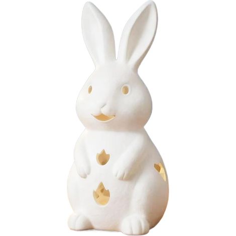 Bougeoir de Pâques Décoration Porte-Bougie en Résine Lapin De Pâques Décoration Mignonne Lapin Pour fête du printemps cheminée pièce maîtresse vacances bureau maison rebord de (1/5)
