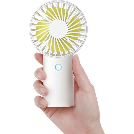 (blanc) Mini Ventilateur Portatif, Petit Ventilateur  Main, Ventilateur De Poche Rechargeable Usb Portable [4000 Mah, 5-20 Heures De Travail] Vent (1/5)