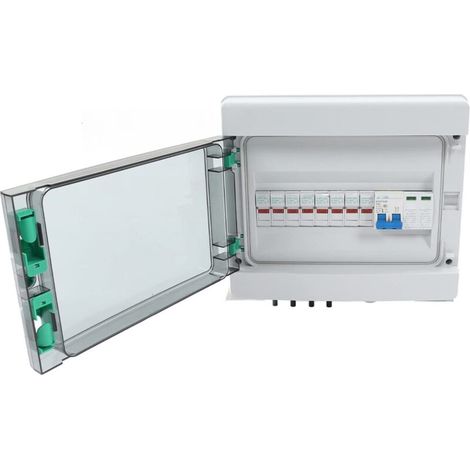 Boîtier de Combinaison PV à 4 Cordes avec Parafoudre, Fusible 15 A, Disjoncteur 63 A, Boîtier de Combinaison Solaire IP67 pour Système de Panneau Solaire On/Off Grid