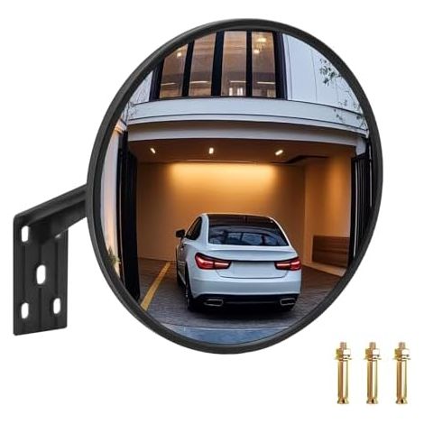 Miroir de Circulation Convexe 20cm Grand Angle Réglable Sécurité pour allée, garage, parc, soutien l'intérieur et l'extérieur. - (1/5)
