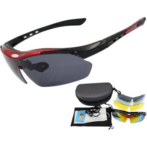 Lunettes de cyclisme polarisées 5 verres interchangeables Monture TR90 Lunettes de sport VTT pour hommes et femmes (1/3)