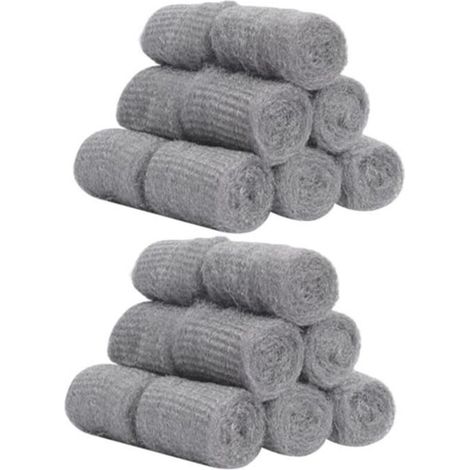 24Pcs Tampon En Laine D' acier Laine De Fil D' acier De Polissage Casserole De Laine D' acier De Nettoyage Bouche-porte Paille (1/4)