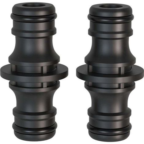 2 pièces Raccord, 1/2 pouce double fiche Pièce de raccordement pour une connexion sûre des tuyaux, connexion de deux tuyaux pour la prolongation-Crezuo (1/4)