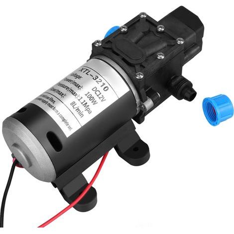 Pompe à eau auto-amorante à diaphragme haute pression 12V DC 100W 8L/Min 160Psi pour le lavage (1/5)