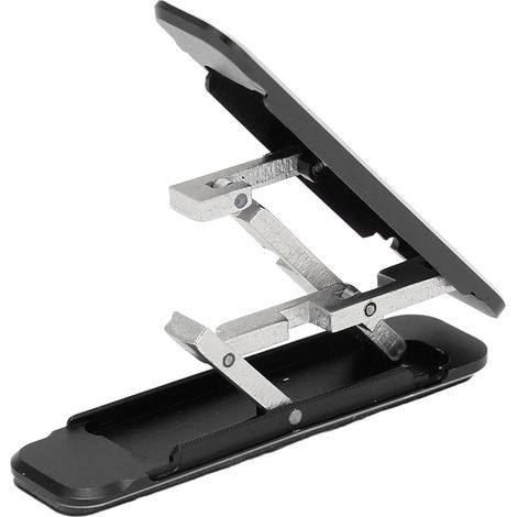 Support Téléphone Portable Multi-Angles en Forme de W, Support Adhésif Pliable pour Smartphones 4 à 8 Pouces, Noir (1/5)
