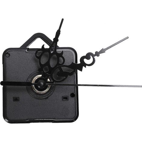 Mécanisme de mouvement d'horloge murale à quartz noir, kit de pièces de réparation à faire soi-même. (1/5)