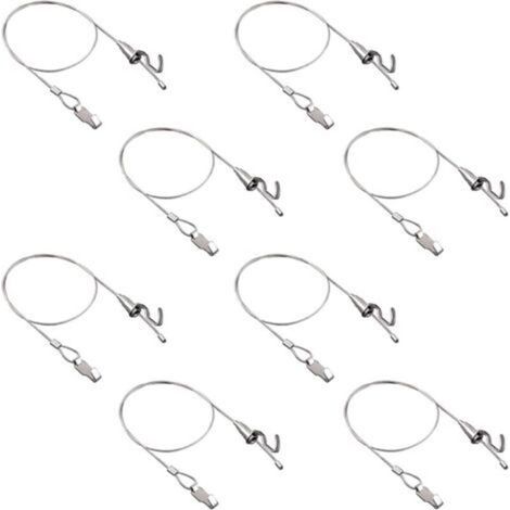 Juego para colgar cuadros con ganchos, 8 ganchos ajustables de acero inoxidable, cable de alambre resistente, juego profesional para exhibir cuadros (1 m, gancho pequeño)