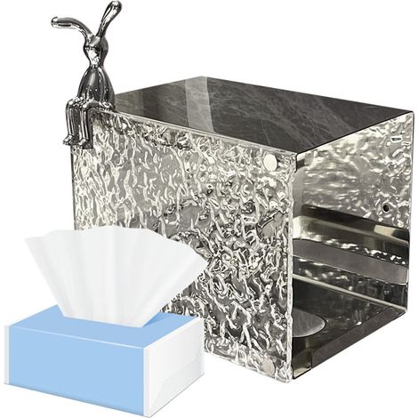CCYKXAPorte-Rouleau de Papier Toilette, Support de boîte à mouchoirs Mural - Distributeur de Papier Toilette sans poinçon, Distributeur de Papier hygiénique (1/5)