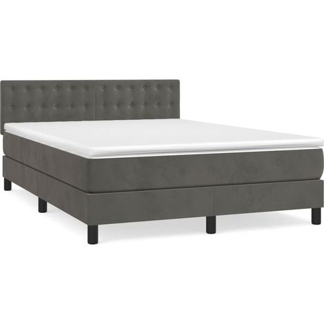 Maison Exclusive - Boxspringbett mit Matratze Dunkelgrau 140x190 (1/5)