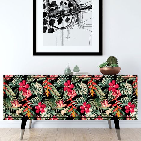 Stickers meuble - Motif Tropical - 20 x 60 cm - Adhésif + Protection MATE (1/3)