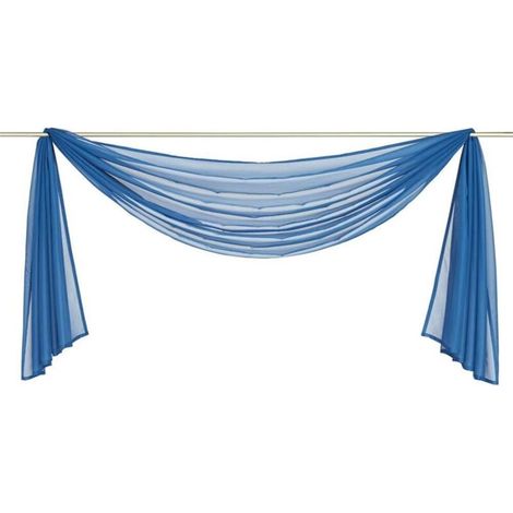 Lot de 1 rideau transversal en voile transparent pour chambre à coucher salon mariage, Tv bleu., 140500cm-Ensoleillé (1/4)