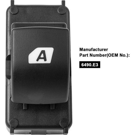 Fensterheberknopf für Peugeot Partner, Tepee, Citroen Berlingo 6490.E3, elektrischer Fensterheberschalter (Nachbau). (1/3)