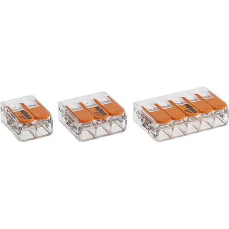 Wago - Blister variegato di 40 terminali di collegamento automatico 2,3 e 5 ingressi S221 (terminale 20-2 terminale 15-3 way terminale 5-5) (1/5)