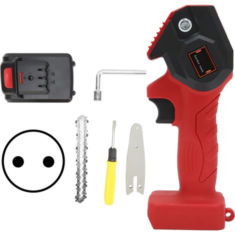 Mini tronçonneuse électrique FYD-001 rouge, scie à élaguer portative rechargeable pour jardin, prise UE AC110-240V. (1/5)