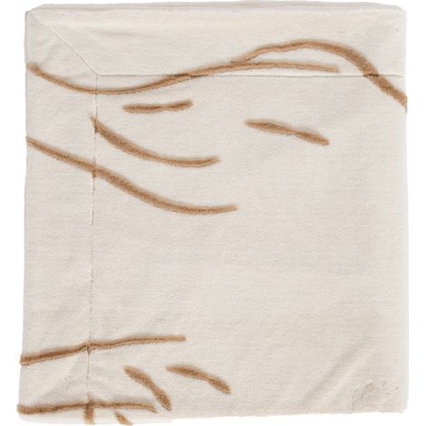Amadeus - Banc en tissu taupe et bois L80 cm Aubépine