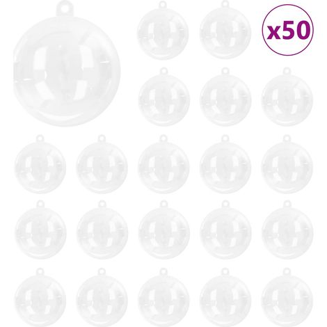 Ensemble de Boules de Noël 50 pcs Transparent Ø 5 cm