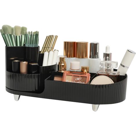 1 boîte de rangement cosmétique - boîte de rangement rotative combinée (noir mystérieux) boîte vierge