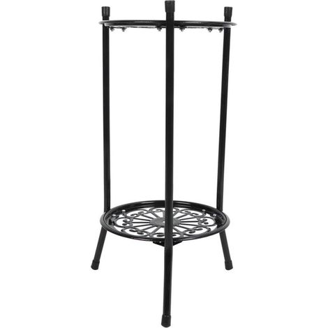 Support de stand de plante métallique à 2 plus bassin de fleurs étagère étagère étagère à la maison décoration accessoires banc de jardin-Crezuo (1/4)