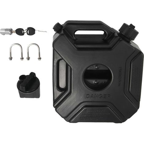 Réservoir de carburant noir de 5 litres pour voiture ou moto, réservoir d'essence de secours, bidon de carburant. (1/4)
