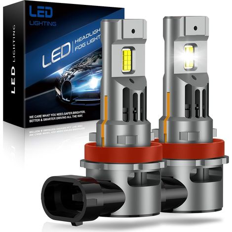 H11 Led Bulb 2024 Upgraded Headlight for Car and Motorcycle, CSP 110W 30000LM 700% Brightness 6500K White, Replacement Halogen Bulb - 1:1 Mini Led H11/H8/H9 DC12V (2 Bulbs) (1/5)