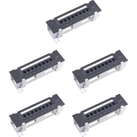 Panneau de brassage 5 x 8 ports compatible Cat. 6, polyvalent pour centres de données, montage mural en plastique, compatible avec les ordinateurs et les appareils électroménagers. WHBYV (1/4)