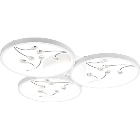 Plafonnier LED moderne GROOVY 62 cm blanc 30W Trio (1/5)