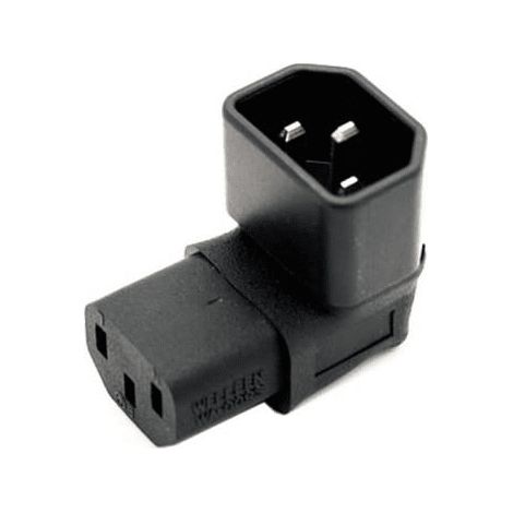 Adaptador IEC C14 a C13 macho a hembra acodado 90 grados Negro (1/3)