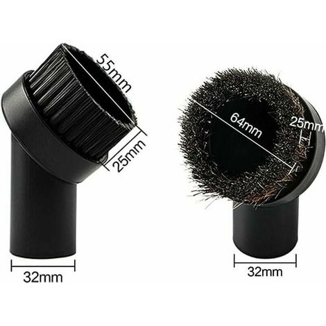 Brosses aspirateur universelles 2pcs - Diamètre 32mm pour meubles et poussière - Buse anti-rayure - Nettoyage domestique et bureau - Propriétaires d'aspirateurs de marques diverses (1/4)
