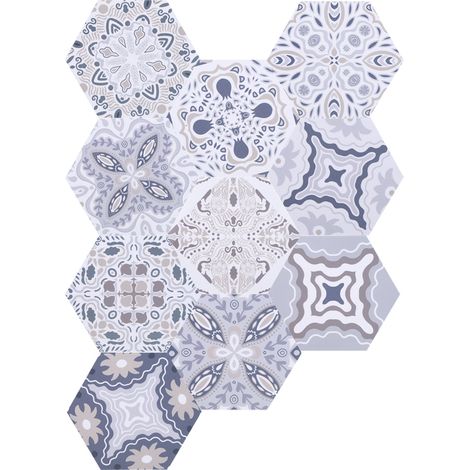 Autocollants de sol et muraux à motif hexagonal imperméables et antidérapants pour salle de bain et cuisine (1/5)