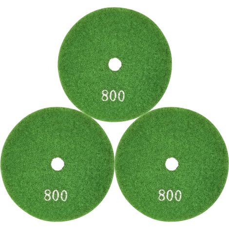 Nass-Diamant-Polierpads, 7 Stufen, 10,2 cm, für Arbeitsplatten aus Beton, Marmor, Quarz, Granit, Körnung 50–3000 (3 Stück: Körnung 800) (1/4)