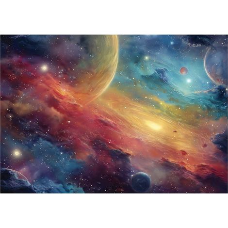 Papier peint mural cosmos planètes enfant intissé grand format design intérieur chambre enfant pas cher 150x105 cm (1/5)