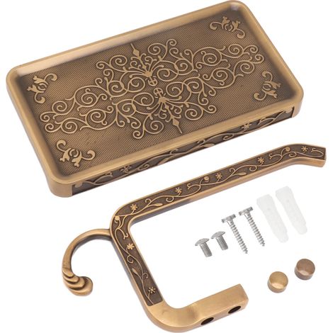 Porte-papier toilette vintage spatial en aluminium, type C, pour salle de bain, salon ou chambre. (1/5)