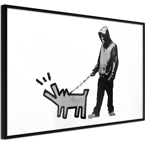 Affiche Murale Encadrée "Banksy Choose Your Weapon" 30 x 20 cm Noir