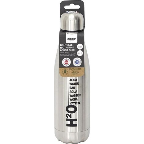 Bouteille de transport - 50CL - Mots - Gris - Livraison gratuite (1/2)