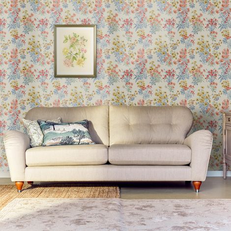 Papier peint intissé Laura Ashley Megan Ochre 1005 x 52cm Jaune, rouge, bleu