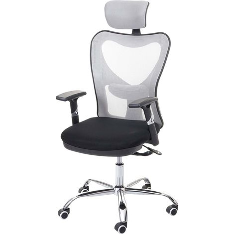 Silla de oficina HHG-218, silla de escritorio silla giratoria, función deslizante 150kg cargable tela/textil, negro/gris (1/5)