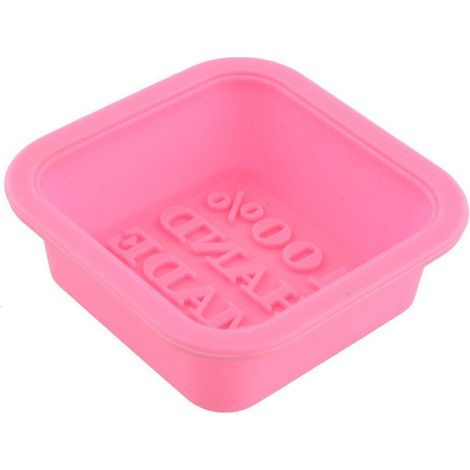 Lot de 3 Moules de Cuisine en Silicone Forme Savon avec Impression "100% Fait Main"